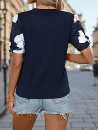 Perfee Printed Round Neck Short Sleeve T-Shirt Trandify deal