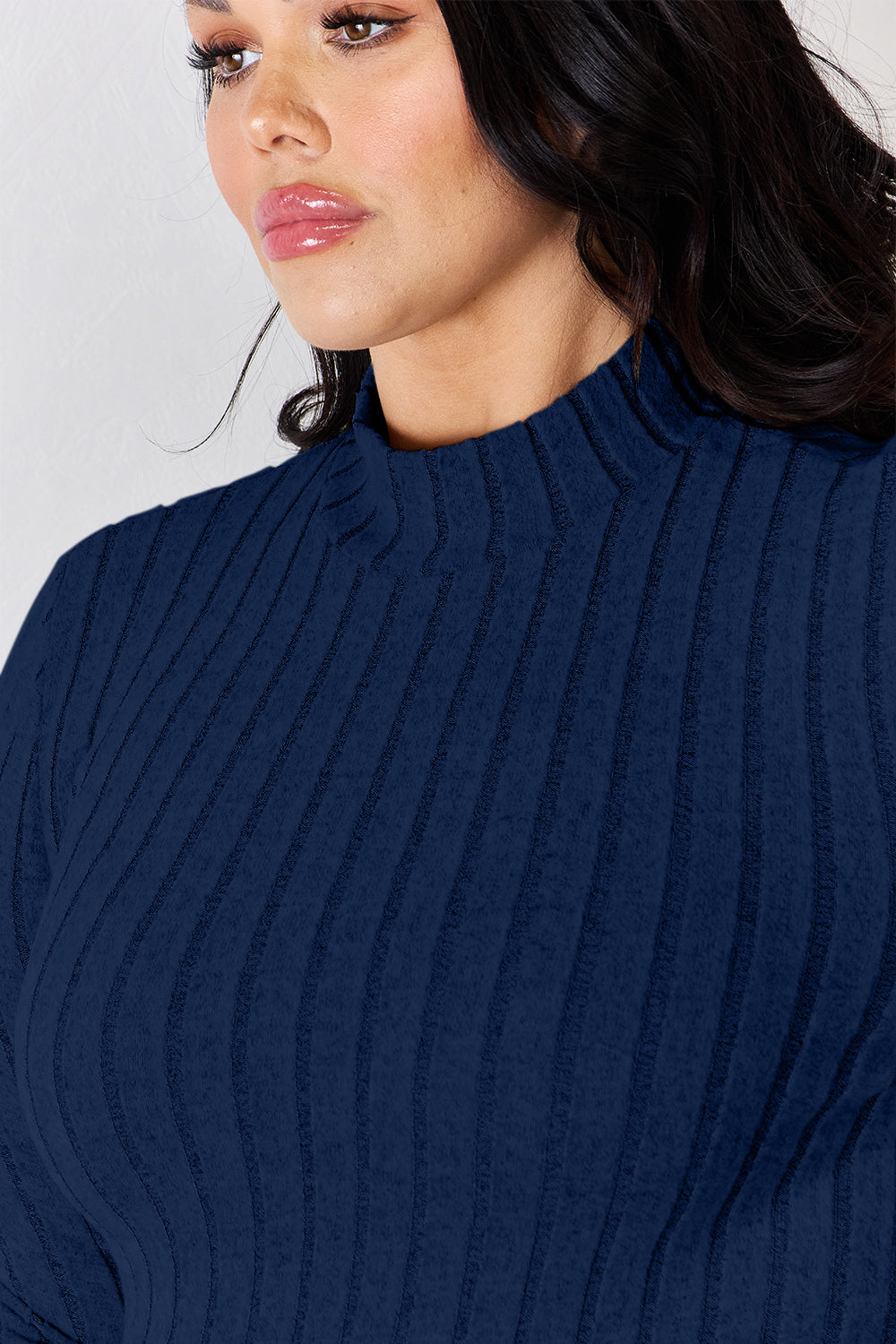Basic Bae Full Size Ribbed Mock Neck Long Sleeve T-Shirt Trandify Deal