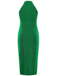 Slit Ruched Mock Neck Sleeveless Dress Trandify deal