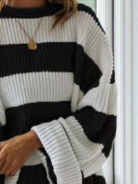Round Neck Long Sleeve Sweater Trandify Deal