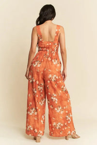 Boho Chic Smocked Bodice Jumpsuit – Trendy Floral Romper – TrandifyDeal