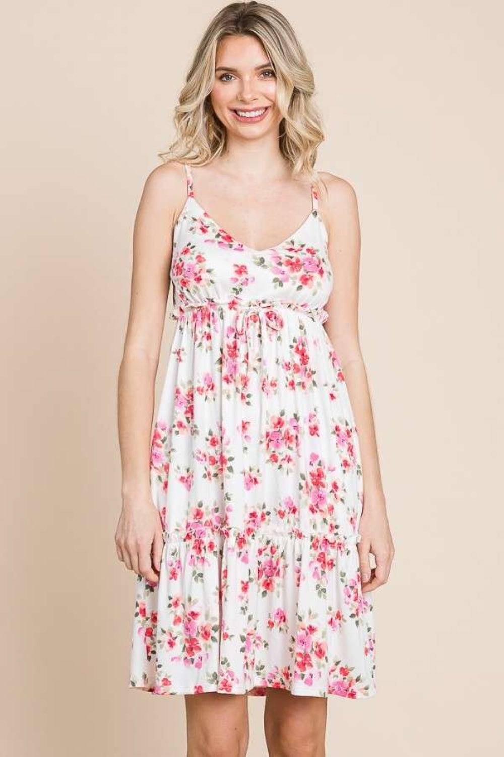 Culture Code Full Size Floral Frill Cami Dress Trandify deal