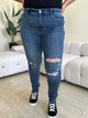 Judy Blue Full Size  High Waist Distressed Skinny Jeans Trandify deal