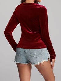 Ruched Surplice Long Sleeve Top Trandify Deal