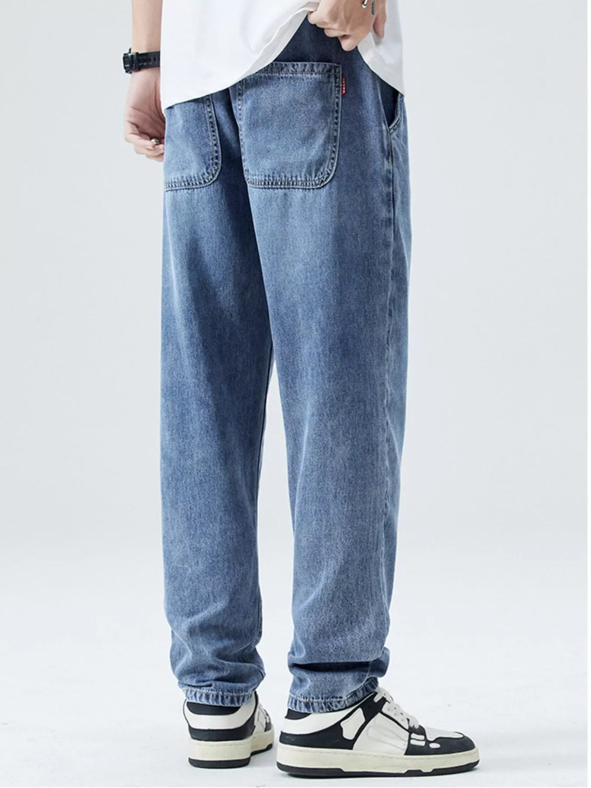 Men's Loose Fit Jeans | 100% Cotton Comfort Washed | Plus Size