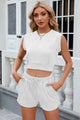 Round Neck Top and Drawstring Shorts Set Trandify deal