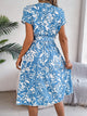 Printed V-Neck Short Sleeve Dress Trandify deal