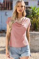 Cowl Neck Short Sleeve T-Shirt Trandify deal