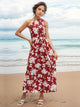 Printed Single Shoulder Sleeveless Dress Trandify deal