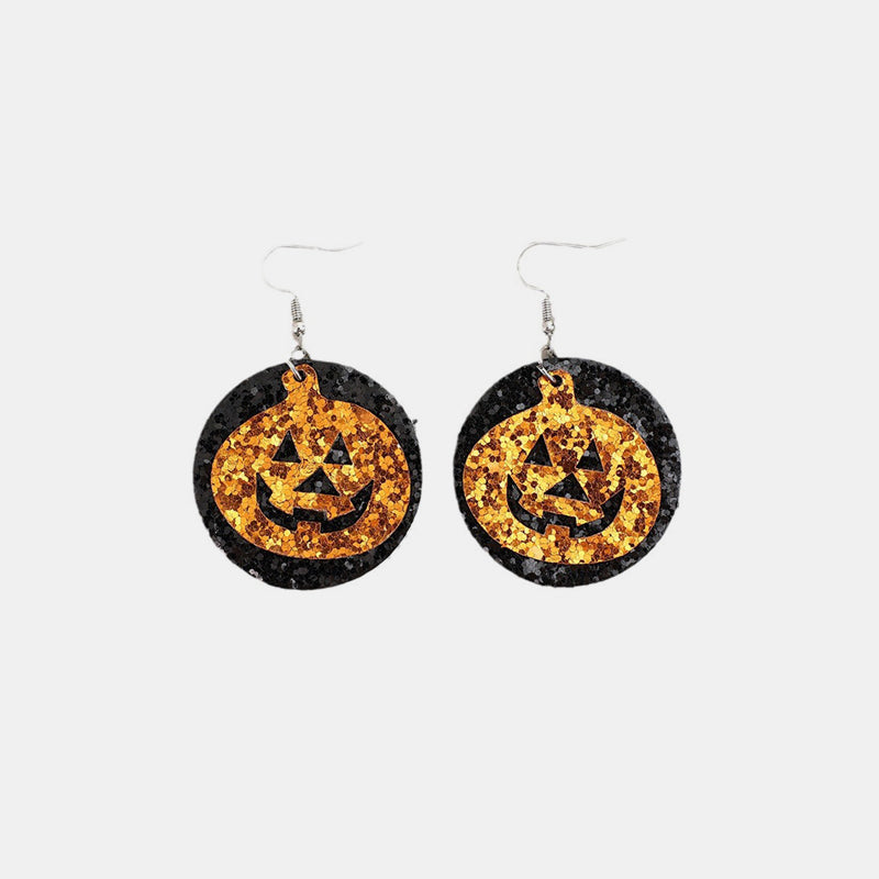 PU Leather Pumpkin Earrings Trandify Deal