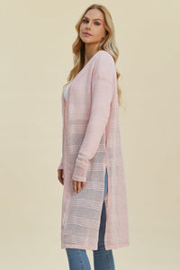 Double Take Full Size Open Front Longline Cardigan Trandify deal