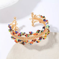 18K Gold Plated Three-Layer Bracelet Stack on a wrist, showing the dainty layered chain design.