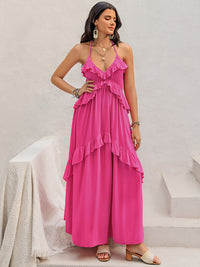 Ruffled Halter Neck Sleeveless Maxi Dress Trandify Deal