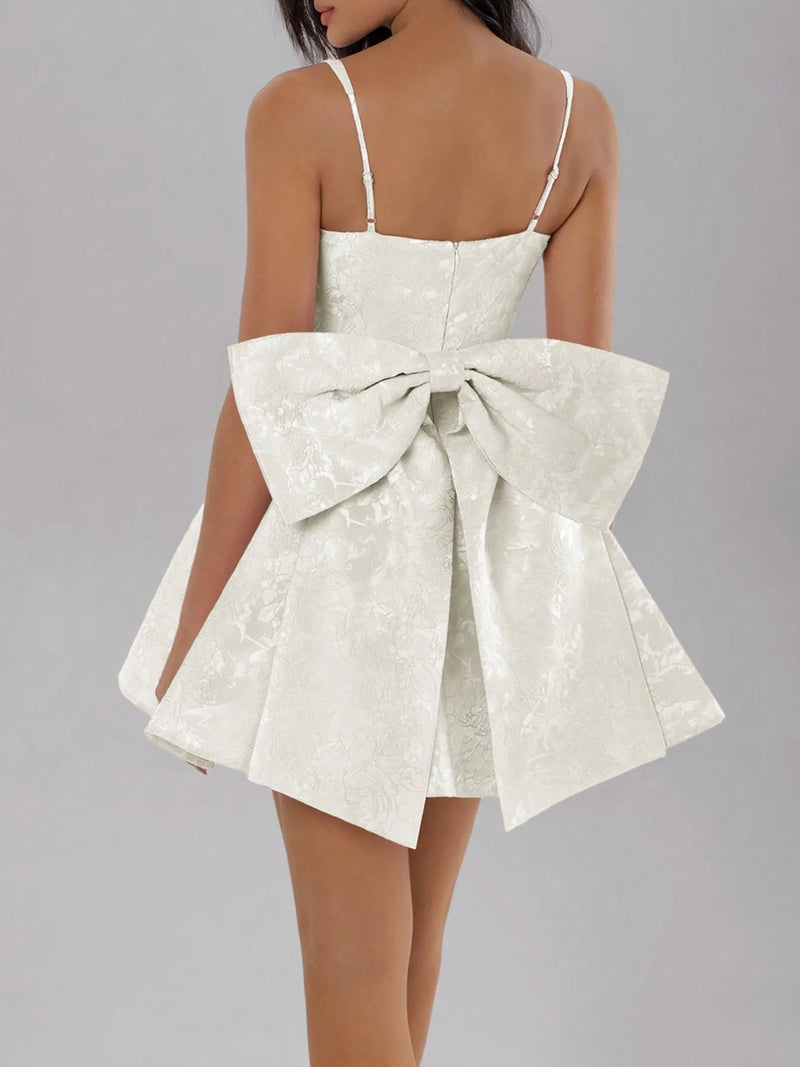 Sexy women’s bow back sweetheart neck cami dress for night out and parties