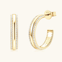 925 Sterling Silver Inlaid Moissanite C-Hoop Earrings Trandify Deal