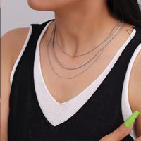 Titanium Steel Three-Layered Necklace Trandify Deal