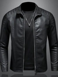 Plus Size Zip Up Jacket for Men - 100% PU