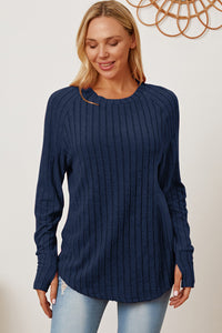 Basic Bae Full Size Ribbed Thumbhole Sleeve T-Shirt Trandify Deal