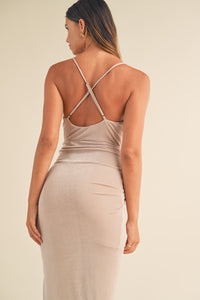 Mable Draped Detail Cami Midi Dress Trandify Deal