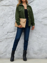 Women's Corduroy Shacket - Pocketed Overshirt