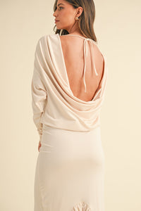 Mable Backless Asymmetric Ruffle Hem Dress Trandify Deal