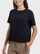 Millennia Drawstring Round Neck Short Sleeve Active T-Shirt Trandify deal