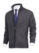 Men's Plus Size Zip Up Cardigan - Ribbed Hem & Pockets