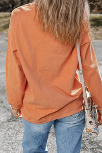 THANKFUL Round Neck Long Sleeve Sweatshirt Trandify Deal