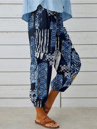 Printed Tied Cropped Pants Trandify deal