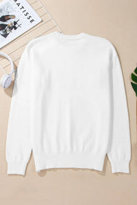 THANKFUL Round Neck Long Sleeve Knit Top Trandify Deal