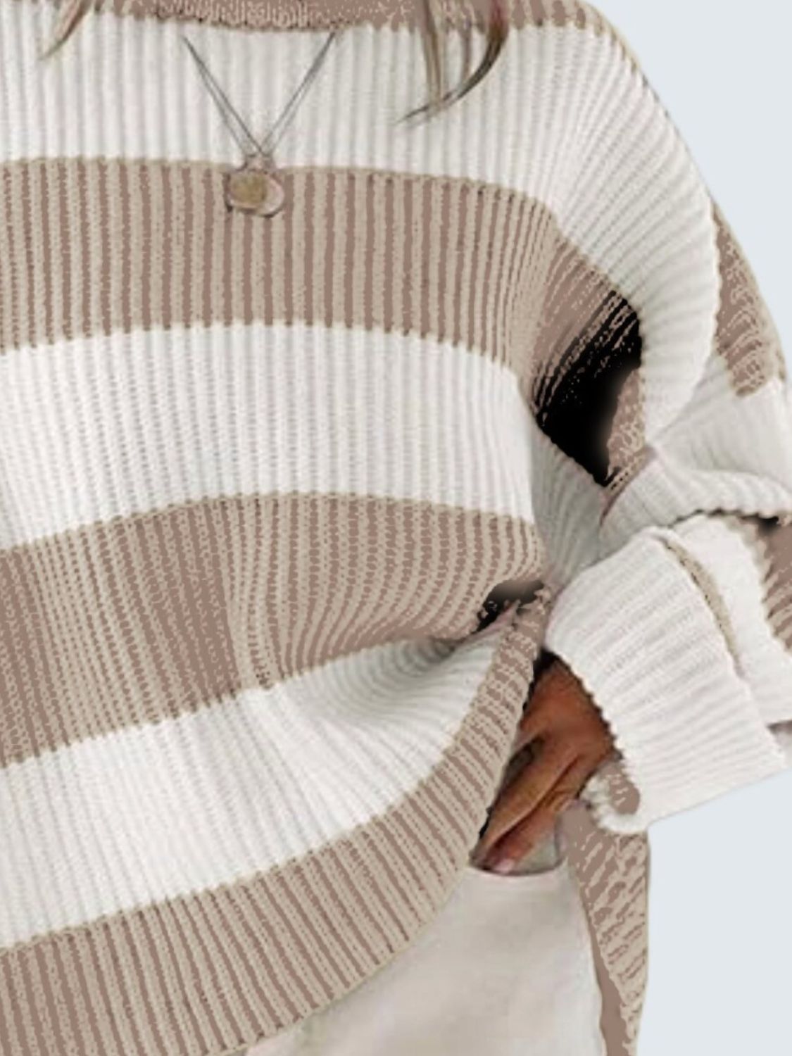 Round Neck Long Sleeve Sweater Trandify Deal