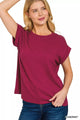 Women's Slub Cotton Modal V-Neck T-Shirt - Soft Everyday Basic Top