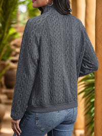 Perfee Textured Quarter Snap Long Sleeve Sweatshirt Trandify deal