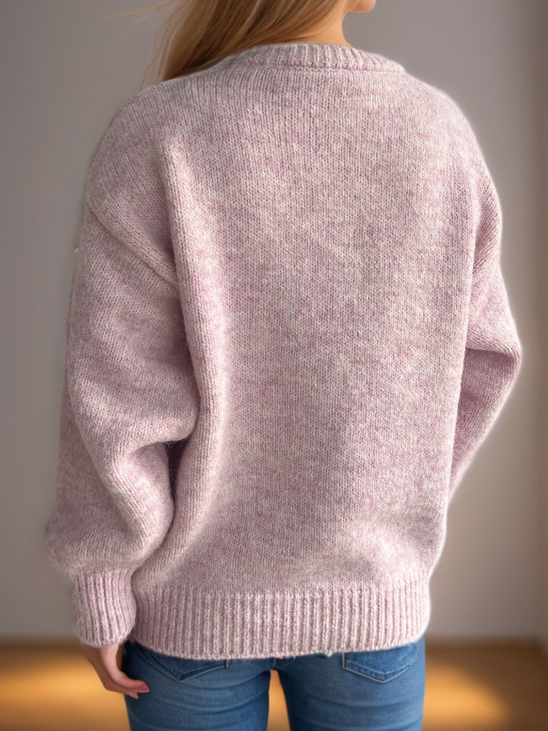 Round Neck Long Sleeve Sweater Trandify Deal