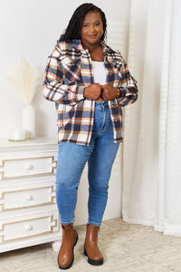 Double Take Plaid Button Front Shirt Jacket with Breast Pockets Trandify Deal