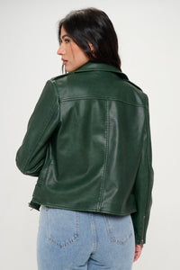 Coalition LA Zip Up Biker Jacket with Belt Trandify Deal