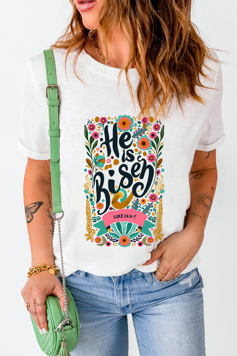 Graphic Round Neck Short Sleeve T-Shirt - Trandify Deal