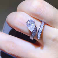 3 Carat Moissanite Zircon 925 Sterling Silver Bypass Ring Trandify Deal