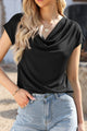 Cowl Neck Short Sleeve T-Shirt Trandify deal