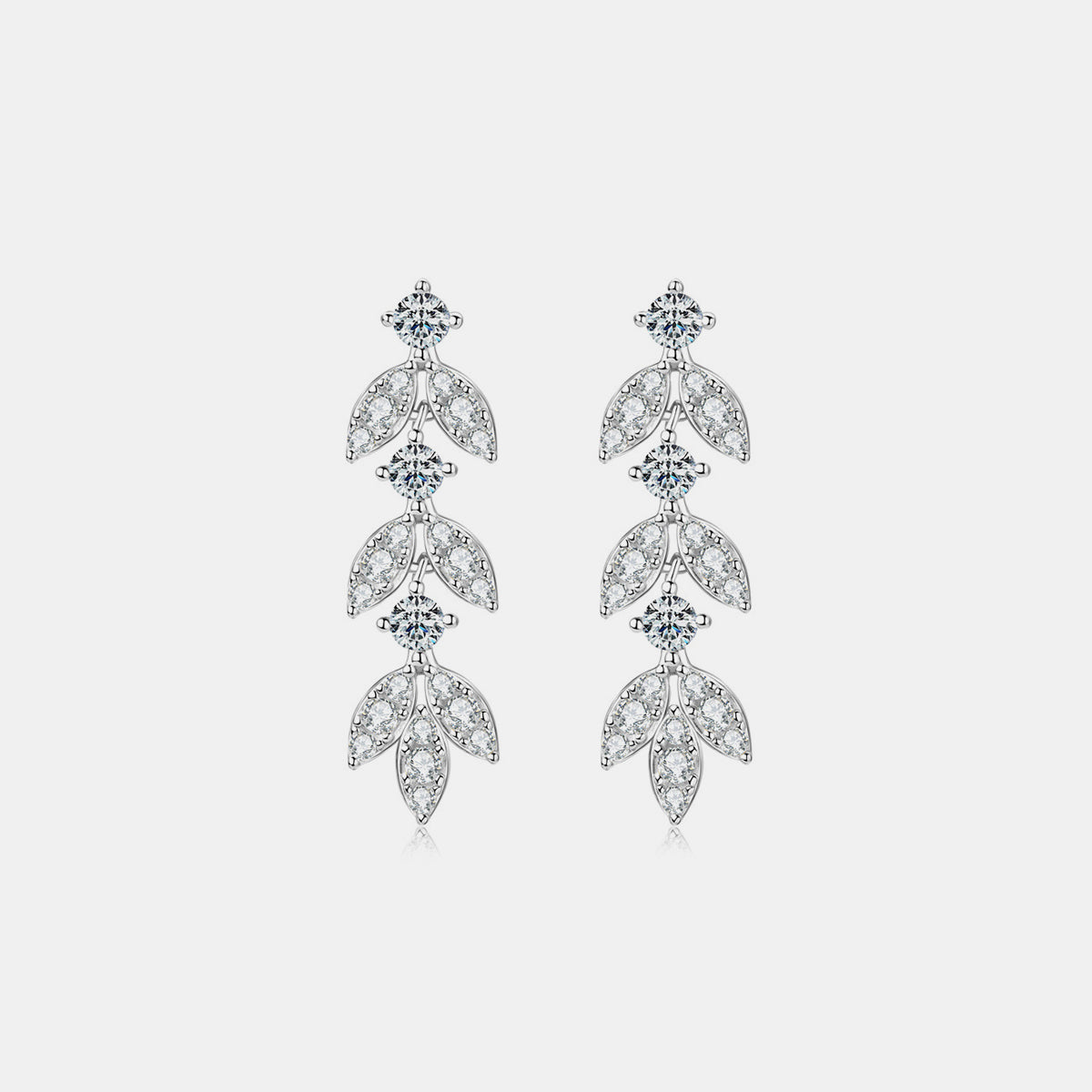 925 Sterling Silver Moissanite Leaf Earrings Trandify deal