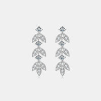 925 Sterling Silver Moissanite Leaf Earrings Trandify deal