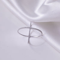 925 Sterling Silver Moissanite Crisscross Ring Trandify Deal