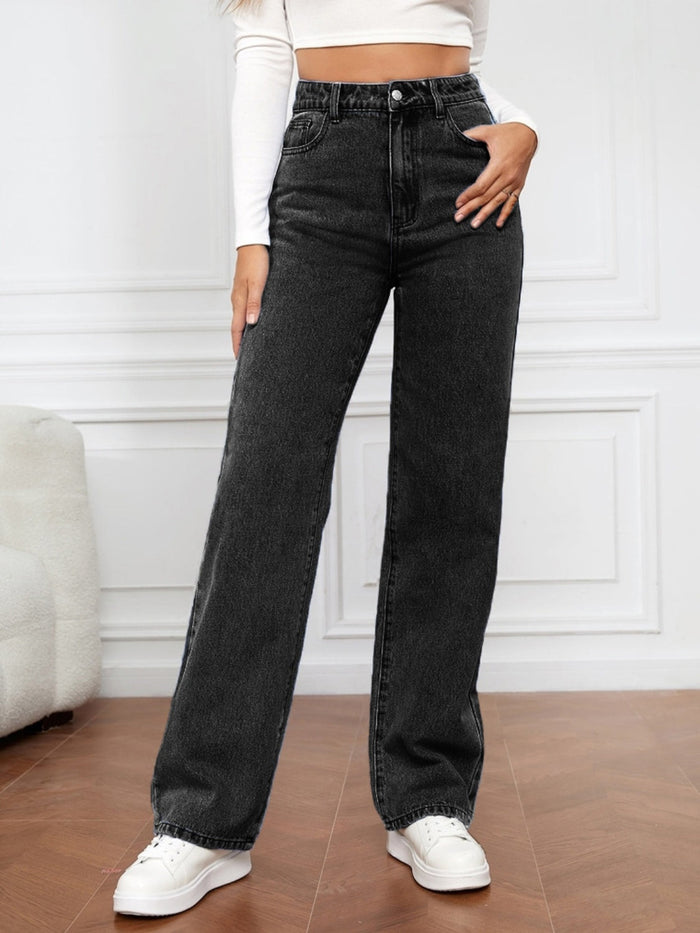 High Waist Straight Jeans Trandify deal