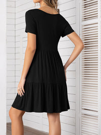 Round Neck Short Sleeve Mini Tee Dress Trandify deal