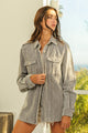 BiBi Button-Up Corduroy Shacket for Women - Trendy Fall and Winter Layering Piece - TrandifyDeal