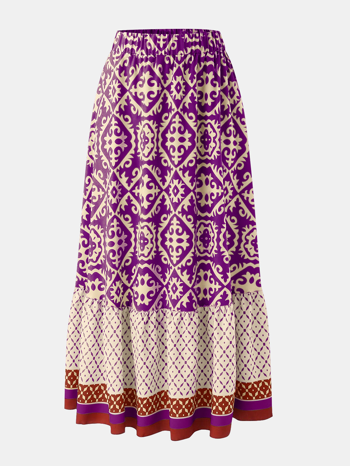 Geometric Elastic Waist Maxi Skirt Trandify deal