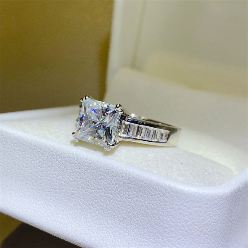 3 Carat Moissanite 925 Sterling Silver Square Shape Ring Trandify Deal