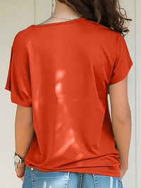 Asymmetrical Neck Short Sleeve T-Shirt Trandify Deal