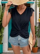 Lace Detail V-Neck Cap Sleeve T-Shirt Trandify deal