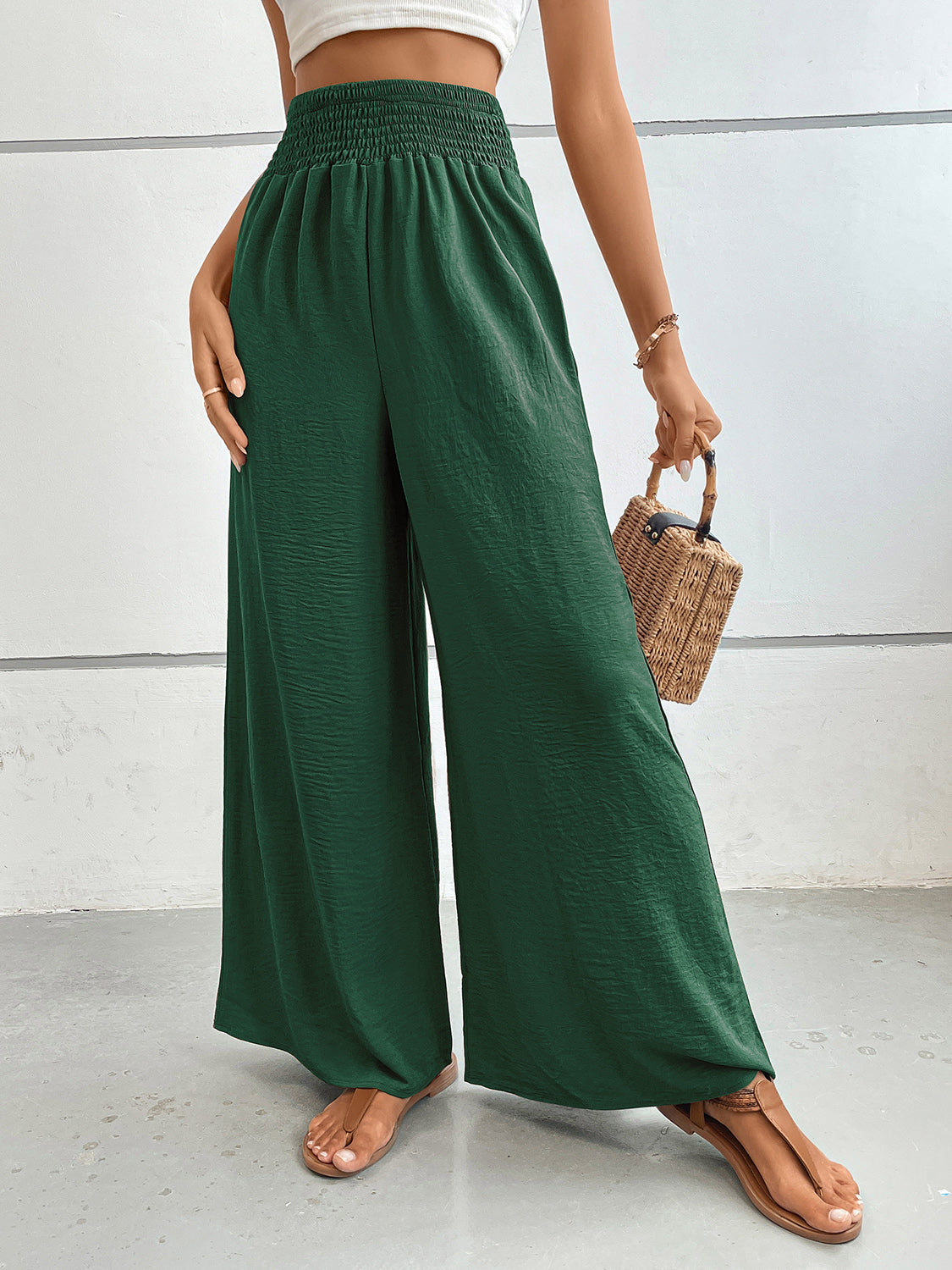 Perfee Wide Leg Pants with Pockets Trandify Deal